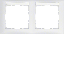 10229919 Frame 2gang horizontal with labelling field,  Berker S.1, polar white matt