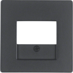 10336086 Centre plate with TAE cut-out Berker Q.1/Q.3/Q.7/Q.9, anthracite velvety,  lacquered