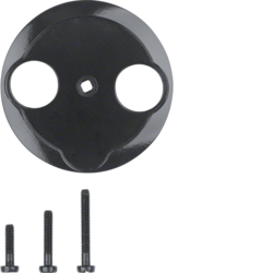 103921 Centre plate for aerial socket 2hole Serie 1930/Glas,  black glossy