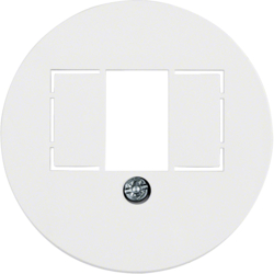1040 Centre plate with TAE cut-out knock out,  Serie 1930/Glas,  polar white glossy