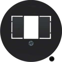 104001 Centre plate with TAE cut-out knock out,  Serie 1930/Glas,  black glossy