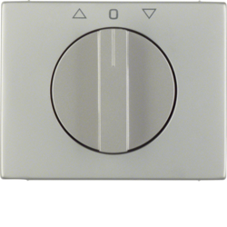 10777104 Centre plate with rotary knob for rotary switch for blinds Berker K.5, stainless steel,  metal matt finish