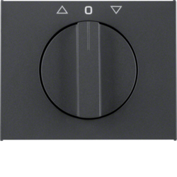 10777106 Centre plate with rotary knob for rotary switch for blinds Berker K.1, anthracite matt,  lacquered