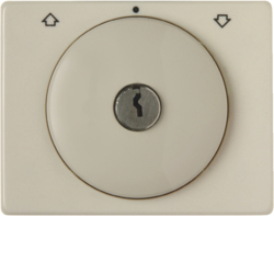 10790002 Centre plate with lock and push lock function for switch for blinds Key can be removed in 0 position,  Berker Arsys,  white glossy