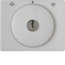 10790069 Centre plate with lock and push lock function for switch for blinds Key can be removed in 0 position,  Berker Arsys,  polar white glossy