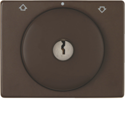 10790201 Centre plate with lock and touch function for switch for blinds Key can be removed in 0 position,  Berker Arsys,  brown glossy