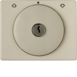 10790202 Centre plate with lock and touch function for switch for blinds Key can be removed in 0 position,  Berker Arsys,  white glossy