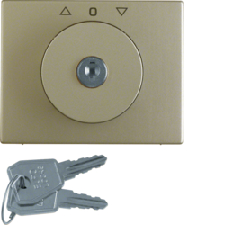 10790301 Centre plate with lock and push lock function for switch for blinds Key can be removed in 0 position,  Berker Arsys,  light bronze matt,  aluminium lacquered