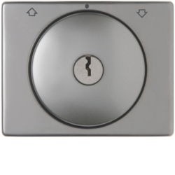 10790304 Centre plate with lock and push lock function for switch for blinds Key can be removed in 0 position,  Berker Arsys,  stainless steel,  metal matt finish