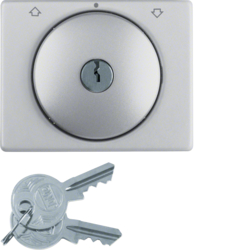 10797103 Centre plate with lock and push lock function for switch for blinds Key can be removed in 0 position,  Berker K.5, Aluminium,  aluminium anodised