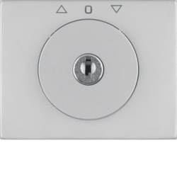 10797204 Centre plate with lock and push lock function for switch for blinds Key can be removed in 3 positions,  Berker K.5, stainless steel,  metal matt finish