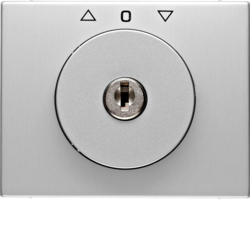 10797303 Centre plate with lock and touch function for switch for blinds Key can be removed in 0 position,  Berker K.5, Aluminium,  aluminium anodised