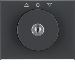 10797306 Centre plate with lock and touch function for switch for blinds Key can be removed in 0 position,  Berker K.1, anthracite matt,  lacquered