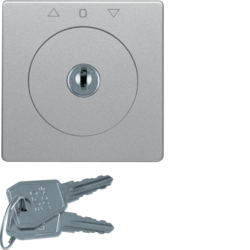 10826084 Zentralstück mit Schloss und Tastrastfunktion für Jalousie-Schalter Schlüssel in 3 Stellungen abziehbar,  alu samt,  lackiert