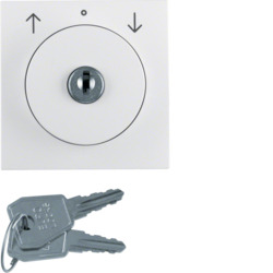 10828989 Centre plate with lock and push lock function for switch for blinds Key can be removed in 3 positions,  polar white glossy