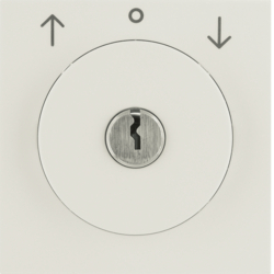 10838982 Centre plate with lock and touch function for switch for blinds Key can be removed in 0 position,  Berker S.1/B.3/B.7, white glossy