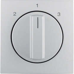 10841404 Centre plate with rotary knob for 3-step switch aluminium,  matt,  lacquered