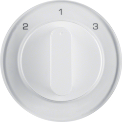 10842089 Centre plate with rotary knob for 3-step switch Berker R.1/R.3/R.8, polar white glossy