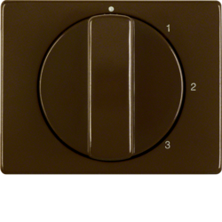 10870001 Centre plate with rotary knob for 3-step switch with neutral-position,  Berker Arsys,  brown glossy