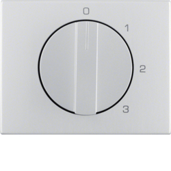 10877103 Centre plate with rotary knob for 3-step switch with neutral-position,  Berker K.5, Aluminium,  aluminium anodised