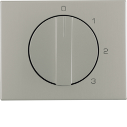 10877104 Centre plate with rotary knob for 3-step switch with neutral-position,  Berker K.5, stainless steel,  metal matt finish