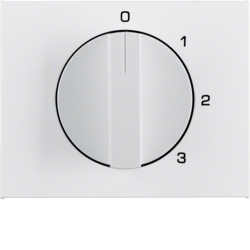 10877109 Centre plate with rotary knob for 3-step switch with neutral-position,  Berker K.1, polar white glossy