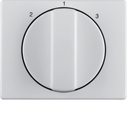 10880069 Centre plate with rotary knob for 3-step switch Berker Arsys,  polar white glossy