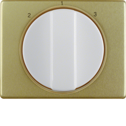 10880102 Centre plate with rotary knob for 3-step switch Berker Arsys,  gold/polar white,  matt/glossy,  aluminium anodised