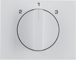 10887109 Centre plate with rotary knob for 3-step switch Berker K.1, polar white glossy