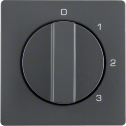 10966086 Centre plate with rotary knob for 3-step switch with neutral-position,  Berker Q.1/Q.3/Q.7/Q.9, anthracite velvety,  lacquered