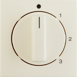 10968982 Centre plate with rotary knob for 3-step switch with neutral-position,  Berker S.1/B.3/B.7, white glossy
