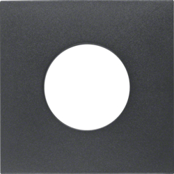11241606 Centre plate for push-button/pilot lamp E10 Berker S.1/B.3/B.7, anthracite,  matt