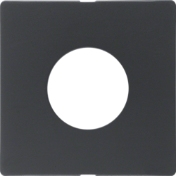 11246086 Centre plate for push-button/pilot lamp E10 Berker Q.1/Q.3/Q.7/Q.9, anthracite velvety,  lacquered