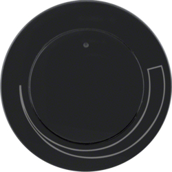 11372035 Centre plate for speed controller with setting knob,  Berker R.1/R.3/R.8, black glossy