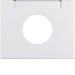 11650069 Centre plate for push-button/pilot lamp E10 with labelling field,  Berker Arsys,  polar white glossy