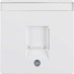 11706089 Centre plate with dust protection slider Labelling field,  Berker Q.1/Q.3/Q.7/Q.9, polar white velvety