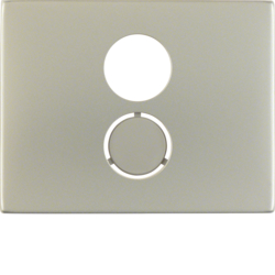 11847004 Centre plate for loudspeaker socket outlet Berker K.5, stainless steel,  metal matt finish