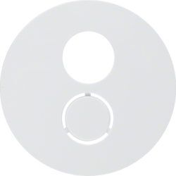 11962089 Centre plate for loudspeaker socket outlet Berker R.1/R.3/R.8, polar white glossy