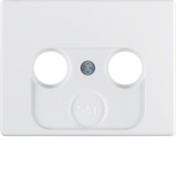 12010179 Centre plate for aerial socket 2-/3hole Berker Arsys,  polar white glossy