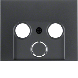 12017016 Centre plate for aerial socket 2-/3hole Berker K.1, anthracite matt,  lacquered