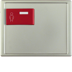 12169004 Centre plate with red button at top Berker Arsys,  stainless steel matt,  lacquered