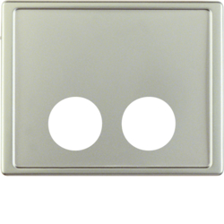 12389004 Centre plate with 2 plug-in openings for call unit Berker Arsys,  stainless steel matt,  lacquered