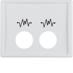 12440069 Centre plate with 2 plug-in openings and imprint,  for call unit Berker Arsys,  polar white glossy