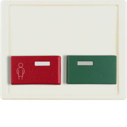 12490002 Centre plate with red + green button Berker Arsys,  white glossy