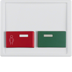 12490069 Centre plate with red + green button Berker Arsys,  polar white glossy