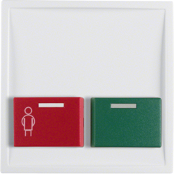 12499909 Centre plate with red + green button polar white matt
