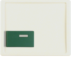 12510002 Centre plate with green button Berker Arsys,  white glossy