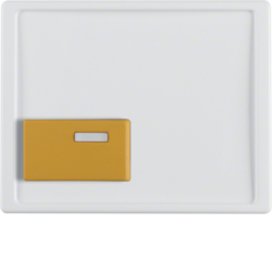 12520069 Centre plate with yellow button Berker Arsys,  polar white glossy