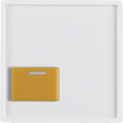 12526089 Centre plate with yellow button polar white velvety