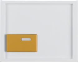12527009 Centre plate with yellow button Berker K.1, polar white glossy